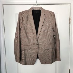 Ann Taylor Jacket Size 16 Brown Plaid